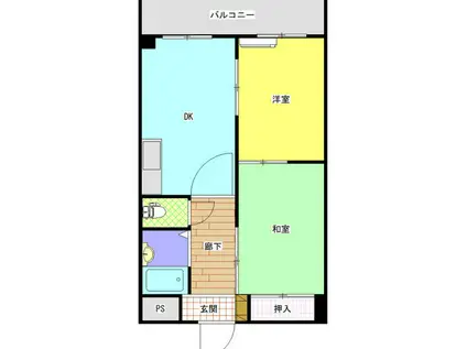 清輝橋マンション(2DK/3階)の間取り写真