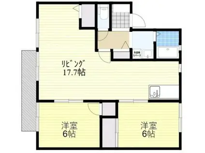 サンヴィレッヂ あいおい(2LDK/2階)の間取り写真