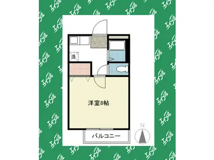 ヴァンベール八事(1K/1階)の間取り写真