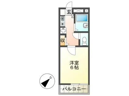 ハピメント片倉(1K/2階)の間取り写真