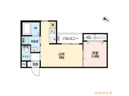 LUCIENTE 藤が丘(1LDK/1階)の間取り写真