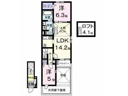 ひだまりガーデンテラスI(2LDK/2階)の間取り写真