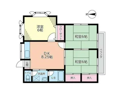 アメニティハイツI(3DK/2階)の間取り写真