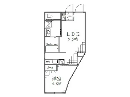 VARIO浅草(1LDK/4階)の間取り写真
