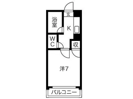 コーポK(1K/2階)の間取り写真