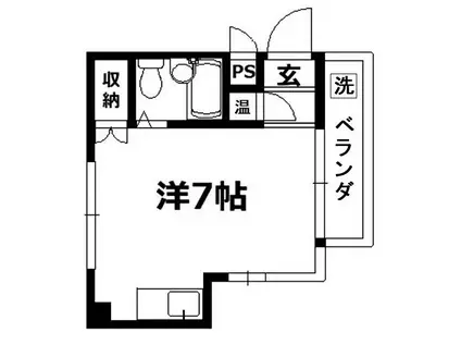 フィールド88(ワンルーム/3階)の間取り写真