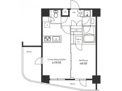 SQUARE渋谷 スクエア渋谷(1LDK/12階)の間取り写真