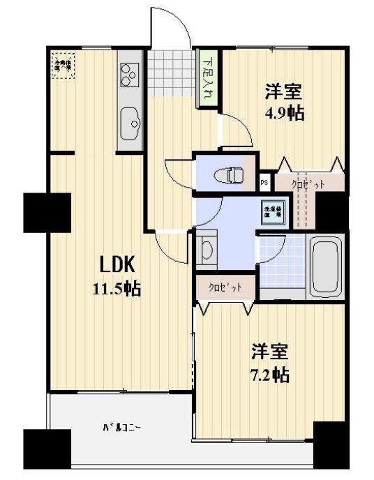 パークテラス恵比寿(2LDK/8階)の間取り写真