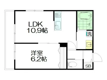 ドムスNY・杉並(1LDK/1階)の間取り写真