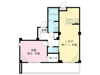 ビューノ芦花(1LDK/4階)の間取り写真