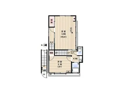 豊洋荘(2K/2階)の間取り写真