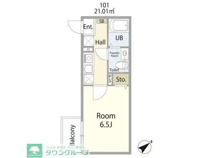 エテルノヴァローレ船橋(1K/3階)の間取り写真