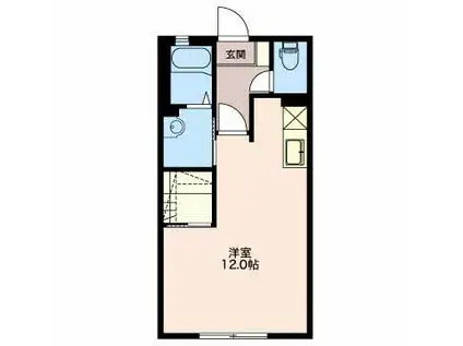 オーブ寺島(ワンルーム/2階)の間取り写真