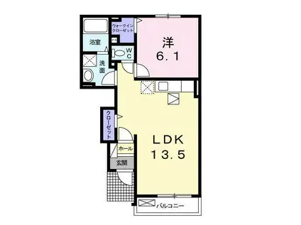 アルカンシエル・ド・ナナ I(1LDK/1階)の間取り写真