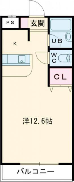 ビブラン宇多津(ワンルーム/3階)の間取り写真