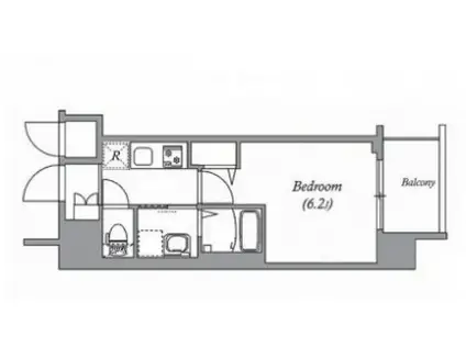 セオリー夕陽丘DOOR(1K/5階)の間取り写真
