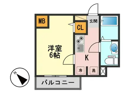 ジェノヴィア青砥スカイガーデン(1K/3階)の間取り写真
