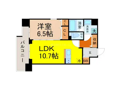 サングレース千種(1LDK/8階)の間取り写真