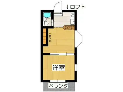 パレット南生田(1LDK/2階)の間取り写真