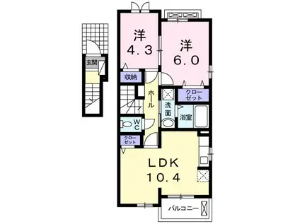 カンフォーラ(2LDK/2階)の間取り写真