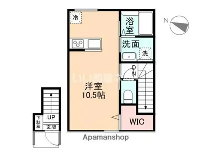 EDGEMOMENT荻布 A棟(ワンルーム/2階)の間取り写真