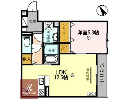 ルミノーザ(1LDK/2階)の間取り写真