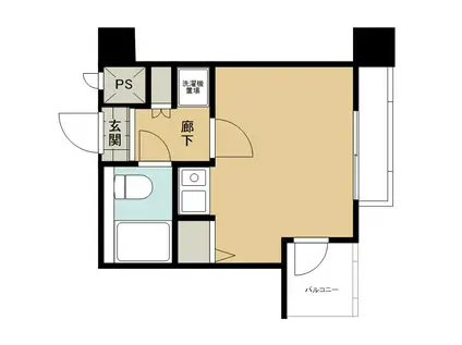 クリオ東林間壱番館(ワンルーム/3階)の間取り写真