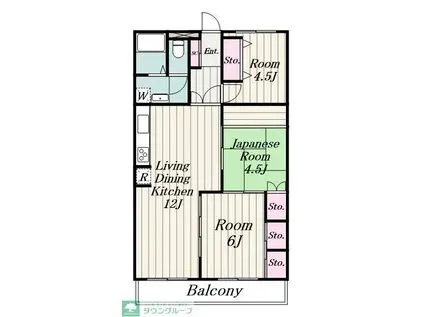 菱興マンション(3LDK/3階)の間取り写真
