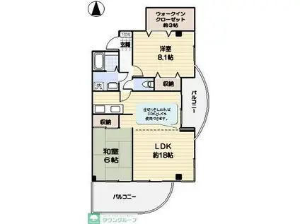 メッツレジデンス三郷壱番館(2LDK/1階)の間取り写真