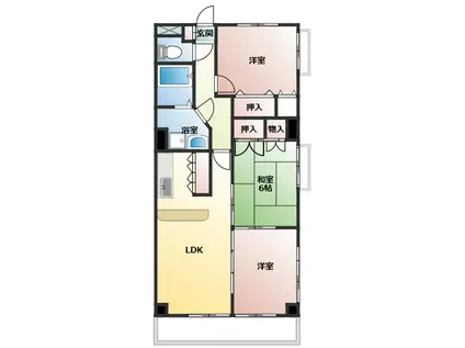 リバティ(3LDK/4階)の間取り写真