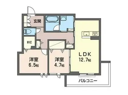 ラ グリシーヌ(2LDK/3階)の間取り写真