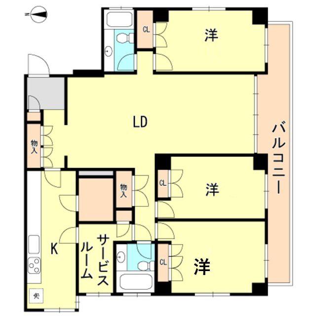 モナリザマンション(3LDK/2階)の間取り写真