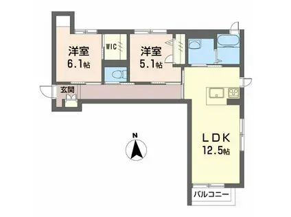 BEREOCOMFORTKITASHIMADAA(2LDK/2階)の間取り写真