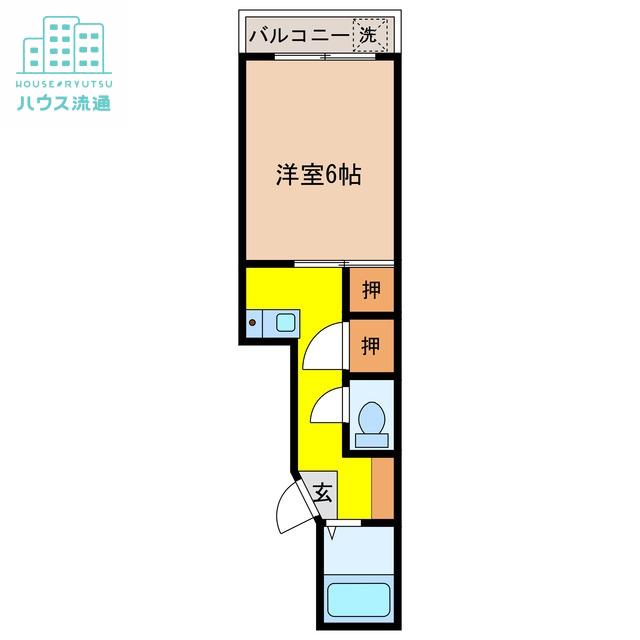 ベルシティブルナス(1K/4階)の間取り写真
