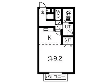 グレースII(1K/1階)の間取り写真