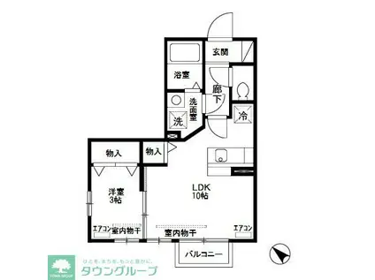 リヴィエール(1LDK/2階)の間取り写真