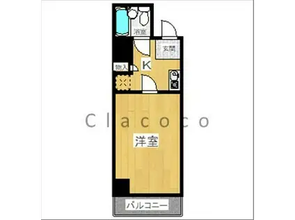 ランドパレス宇都宮平成通(1K/7階)の間取り写真