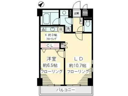 リッツ喜多見(1LDK/1階)の間取り写真