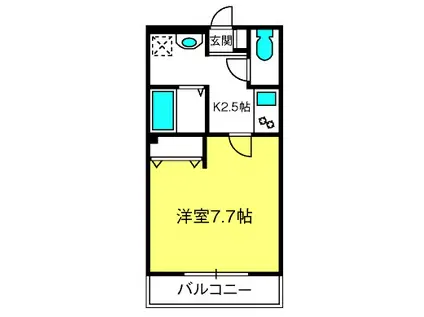 DOMUS YUI(1K/3階)の間取り写真