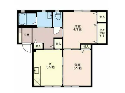 SH・パルティーレ21(2K/1階)の間取り写真