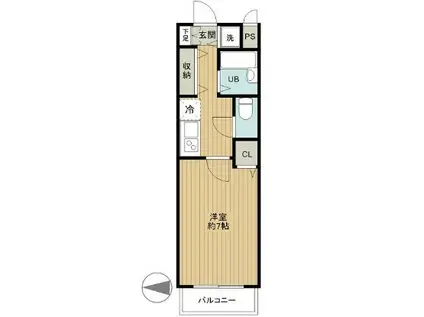 フェニックス麻布狸穴公園(1K/1階)の間取り写真