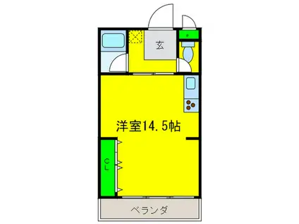 喜多マンション(ワンルーム/4階)の間取り写真