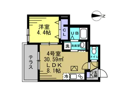 チェリーブルーム豊四季(1LDK/1階)の間取り写真