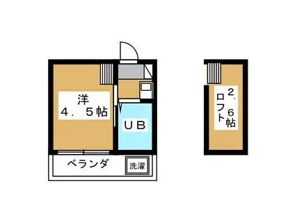 FLAT新宿(1K/2階)の間取り写真