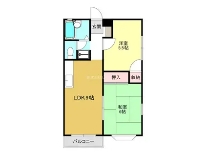 フローラル カワダ(2LDK/2階)の間取り写真