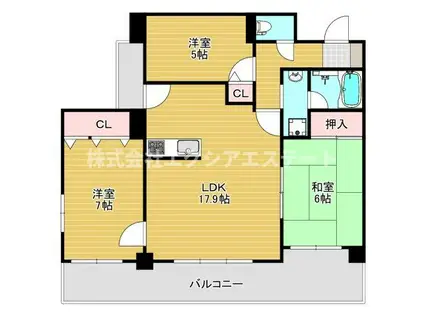 リベールシティ新梅田(3LDK/12階)の間取り写真