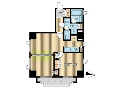 CITY SPIRE半蔵門 CITY SPIRE 半蔵門(2LDK/12階)の間取り写真