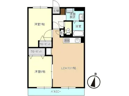 サンフォーレ(2LDK/3階)の間取り写真