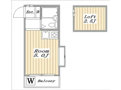 エステートヤヒロ(ワンルーム/2階)の間取り写真