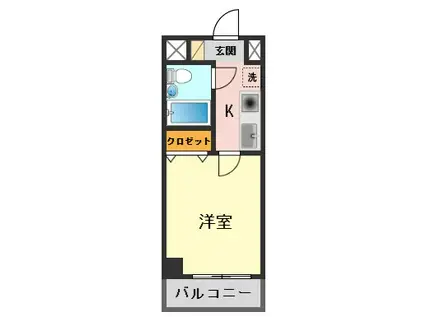 キャピタルビュー柴又(1K/6階)の間取り写真